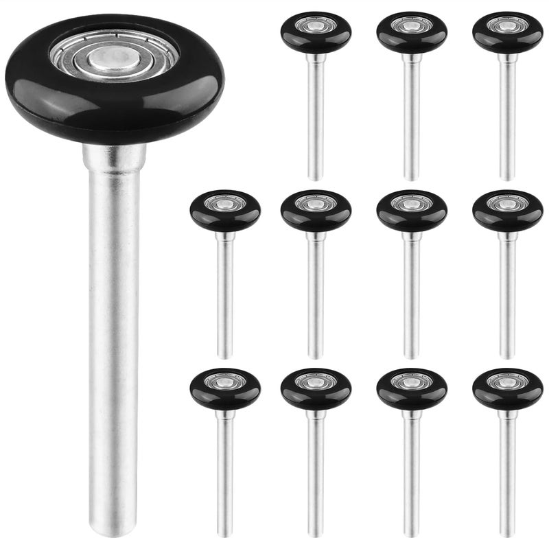 GENHAKON 12 Pack 1.8 Inch Nylon Sealed Garage Door Rollers, Quiet/Durable and High Load, High Performance Bearing, Black, by GENHAKON. - Image 1